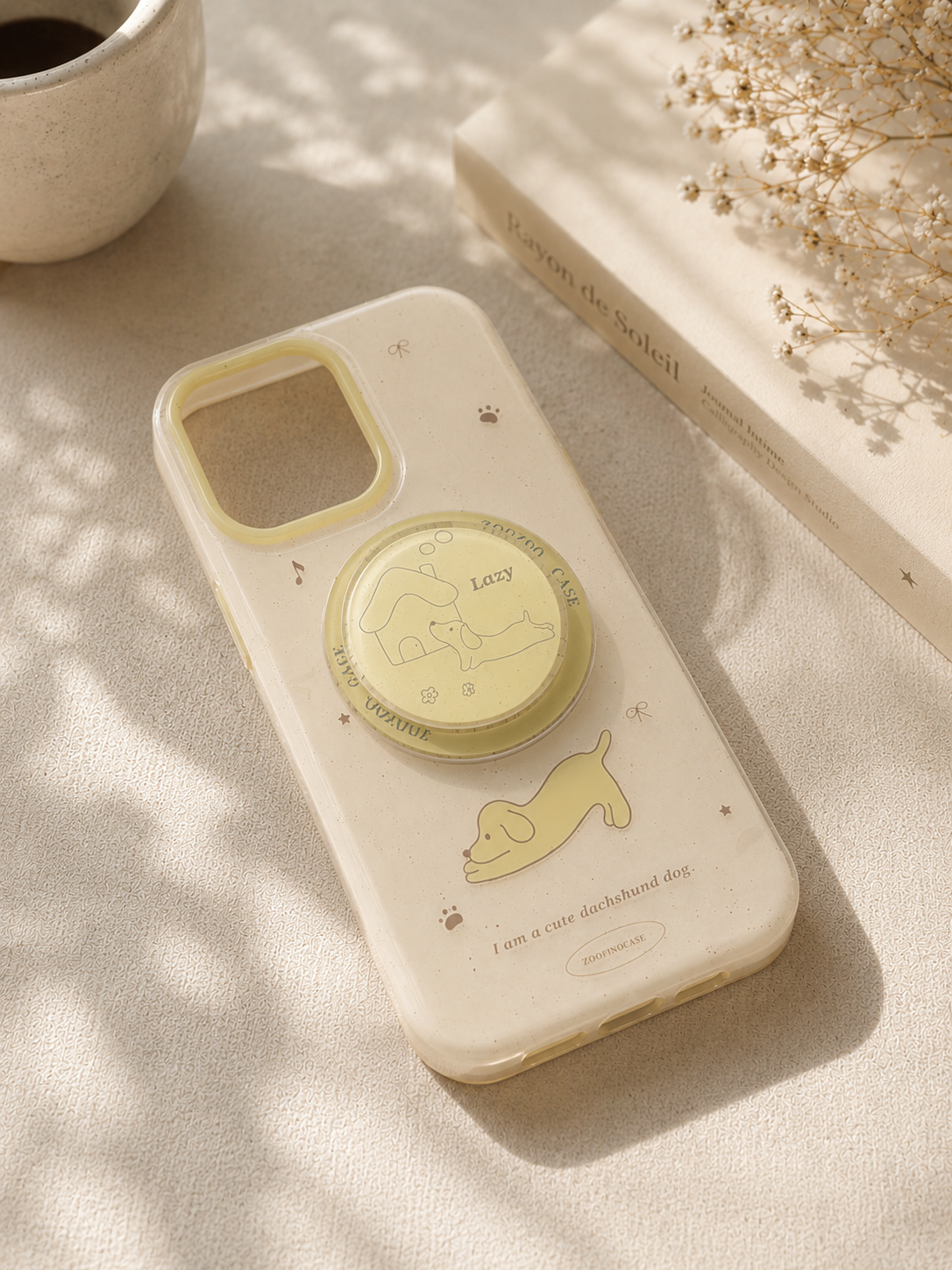 Charming Lazy Dachshund Phone Case with PopGrip