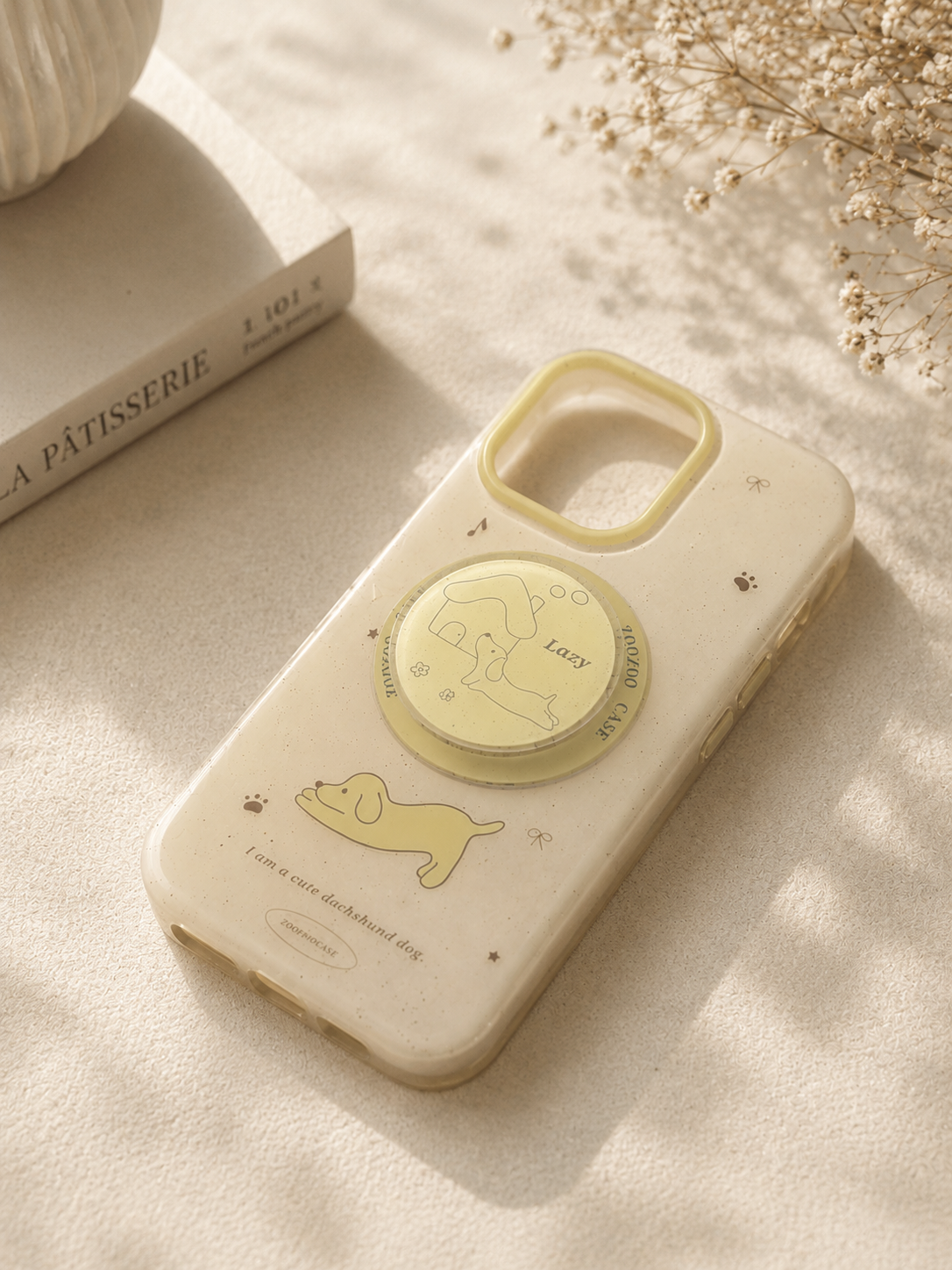 Charming Lazy Dachshund Phone Case with PopGrip