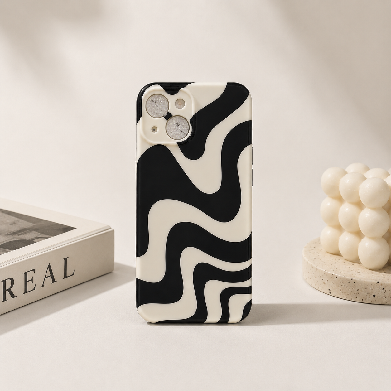 Monochrome Psychedelic Wave Case
