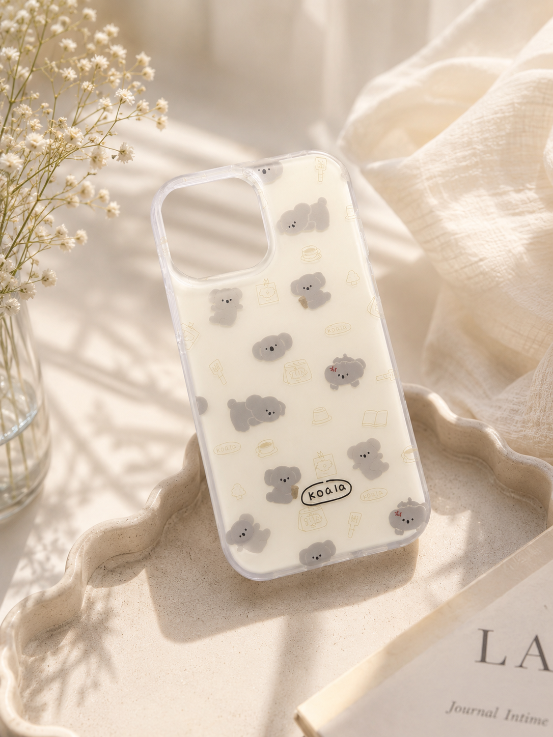 Minimalist Clear Koala Pattern Phone Case