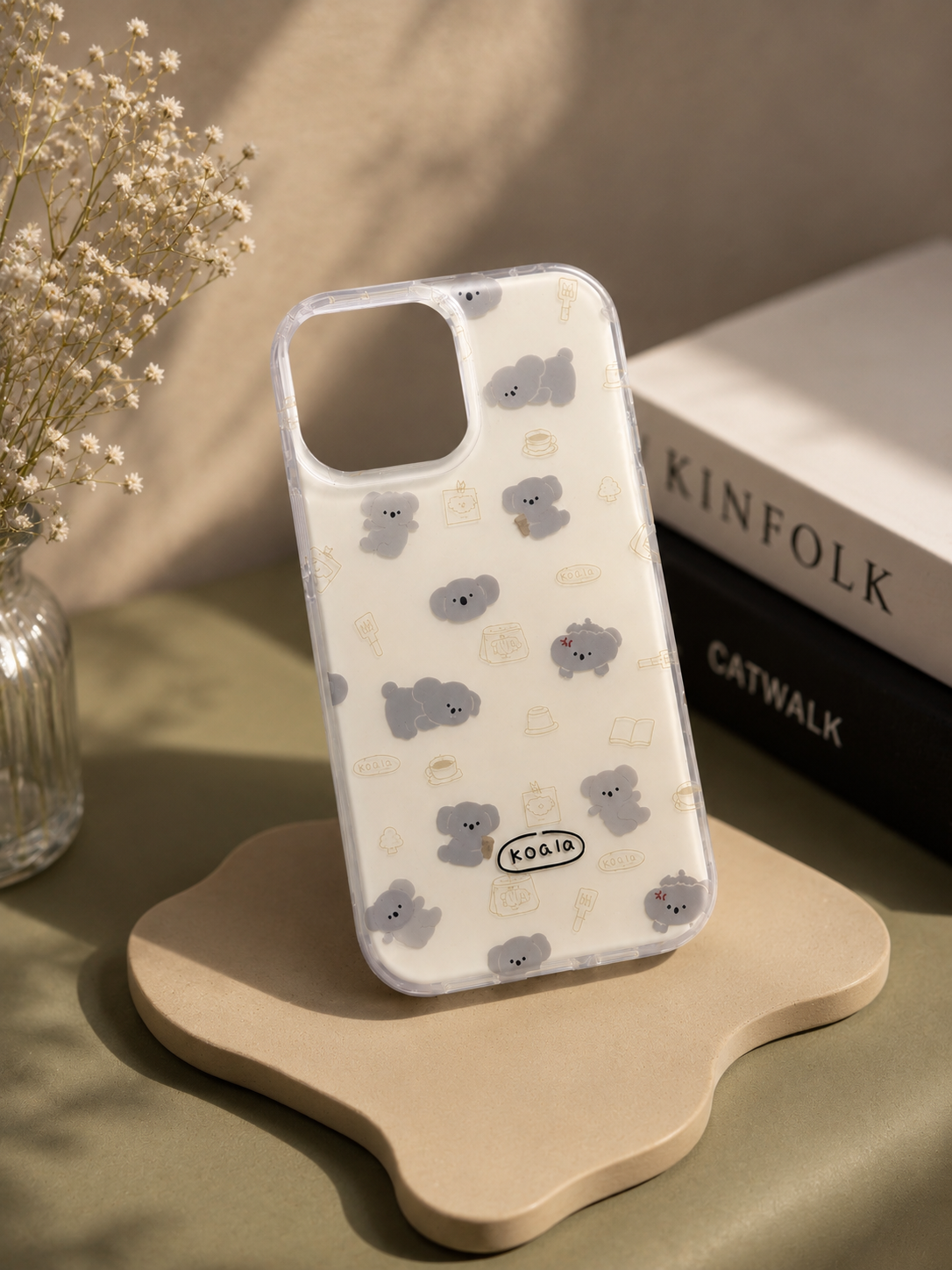 Minimalist Clear Koala Pattern Phone Case