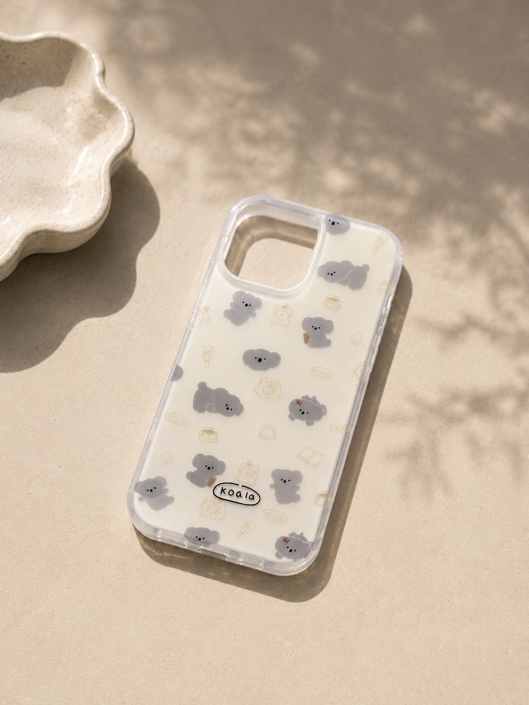 Minimalist Clear Koala Pattern Phone Case
