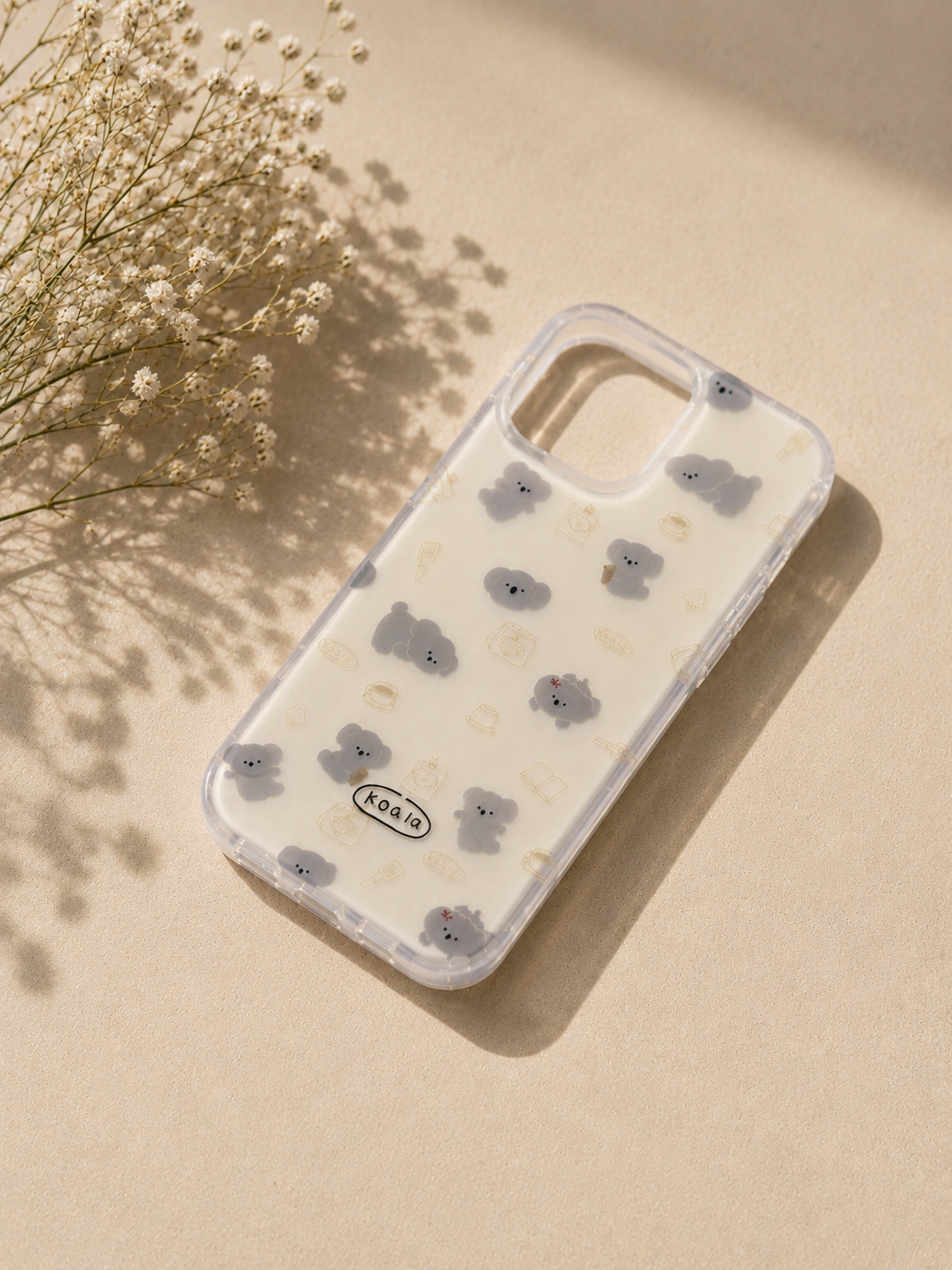 Minimalist Clear Koala Pattern Phone Case