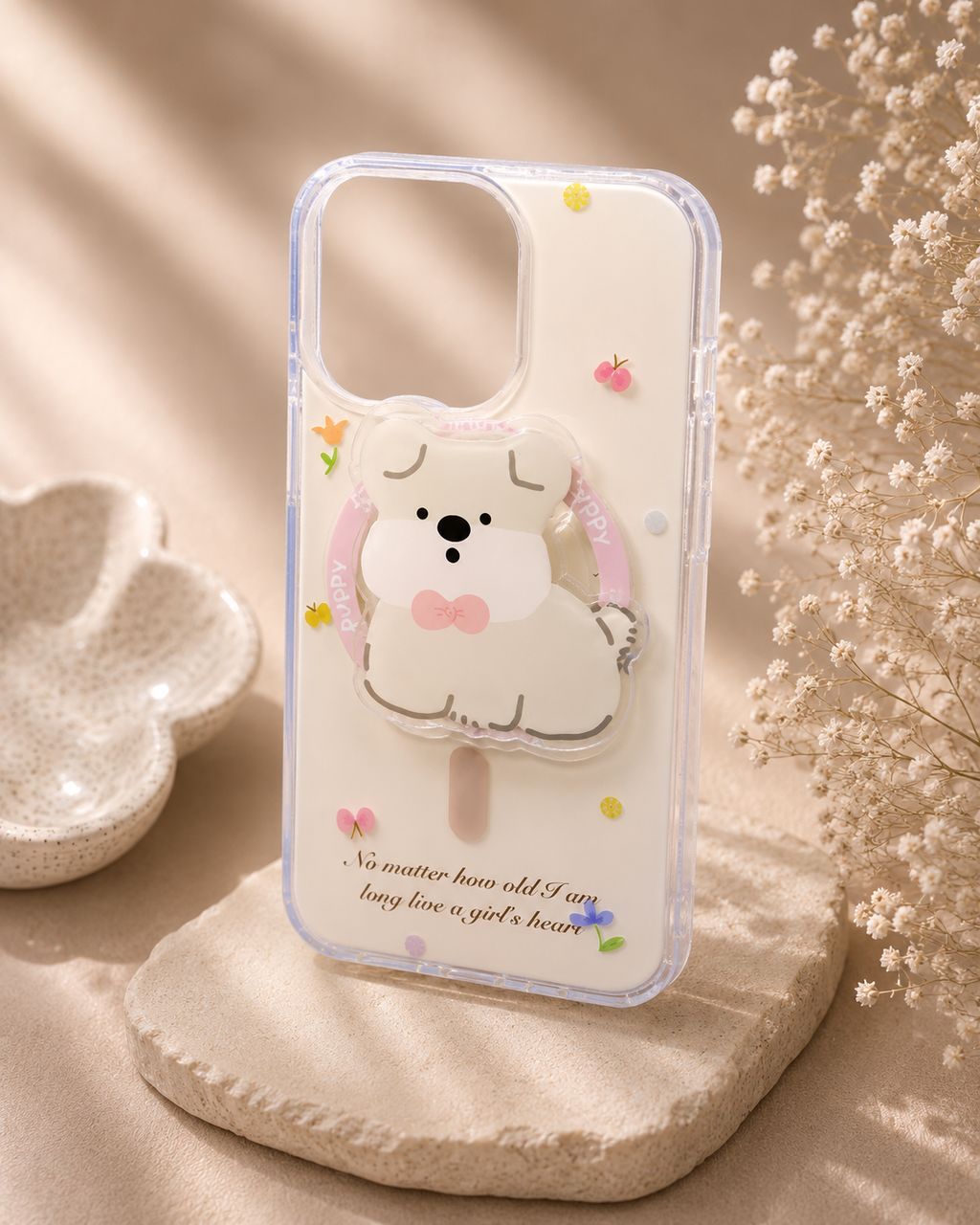Cute Clear Bear PopGrip Case