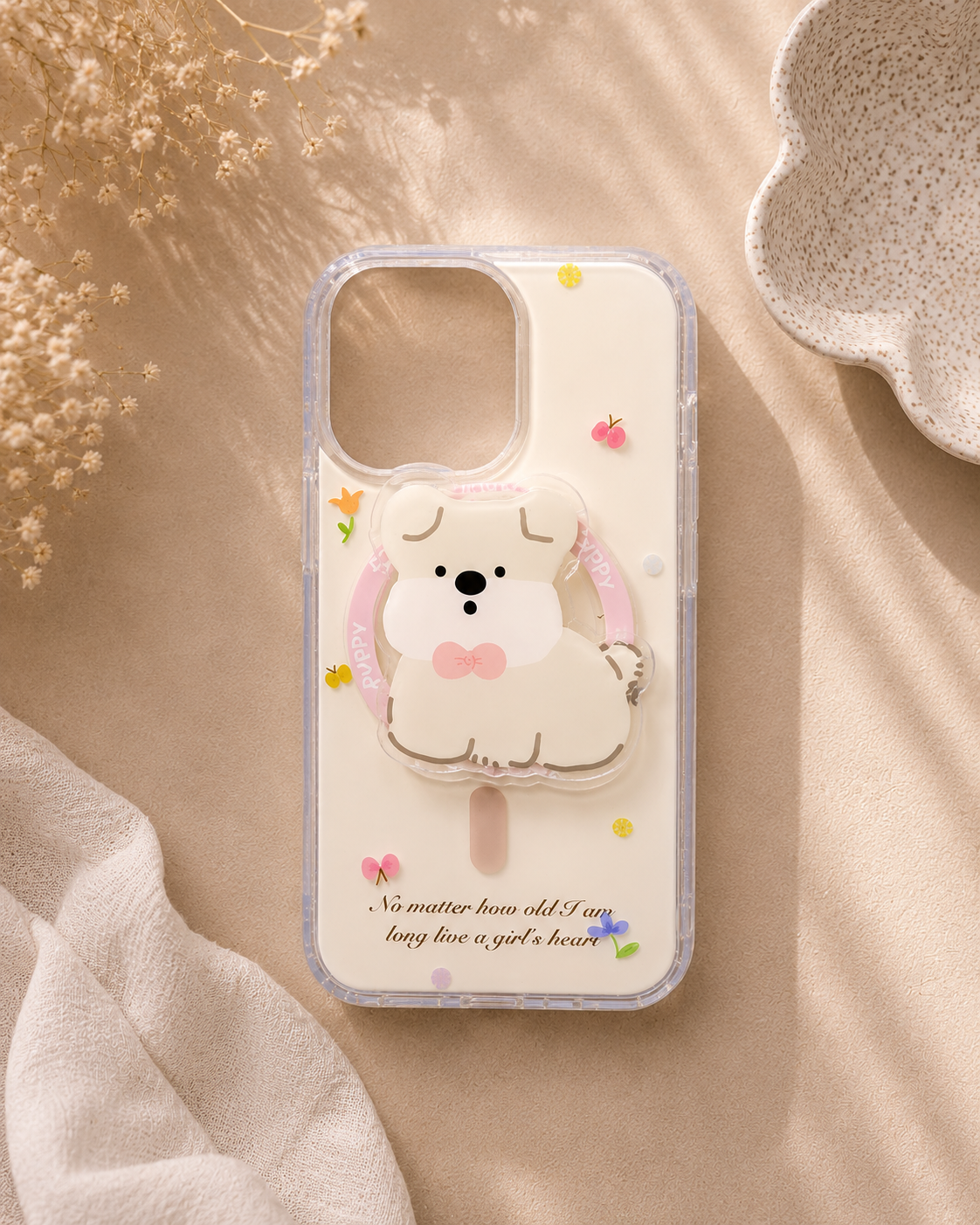 Cute Clear Bear PopGrip Case