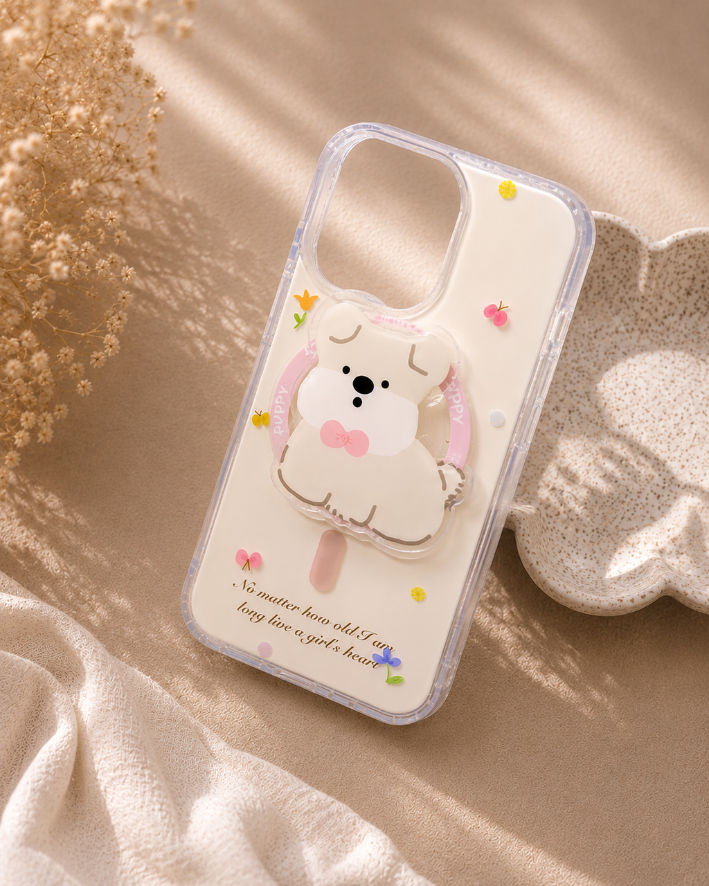 Cute Clear Bear PopGrip Case