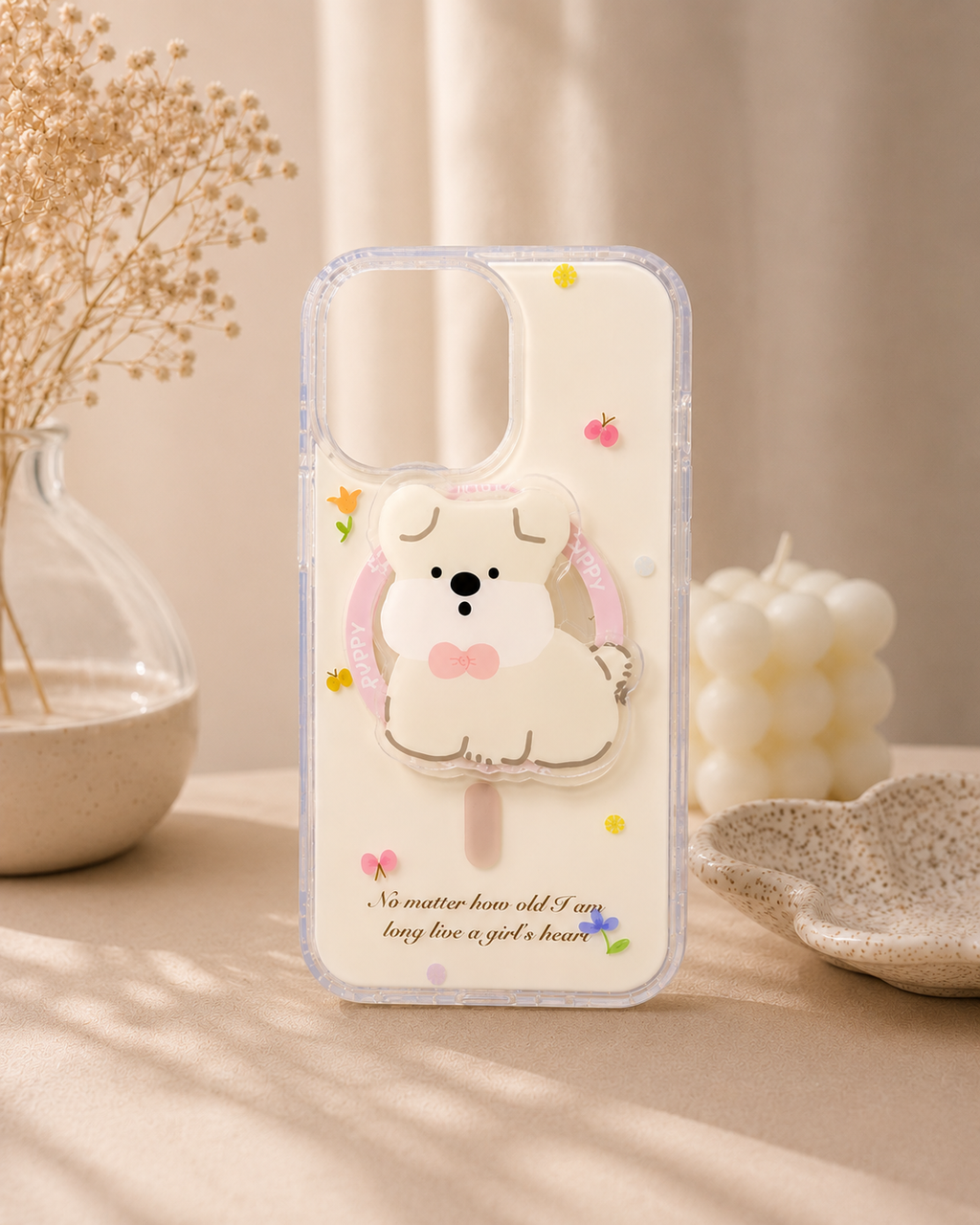 Cute Clear Bear PopGrip Case