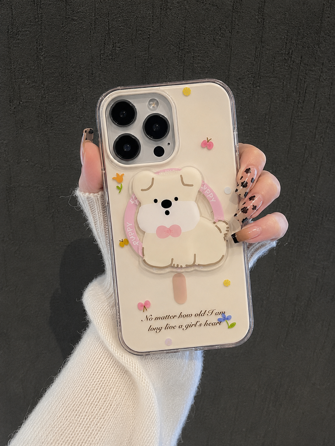 Cute Clear Bear PopGrip Case