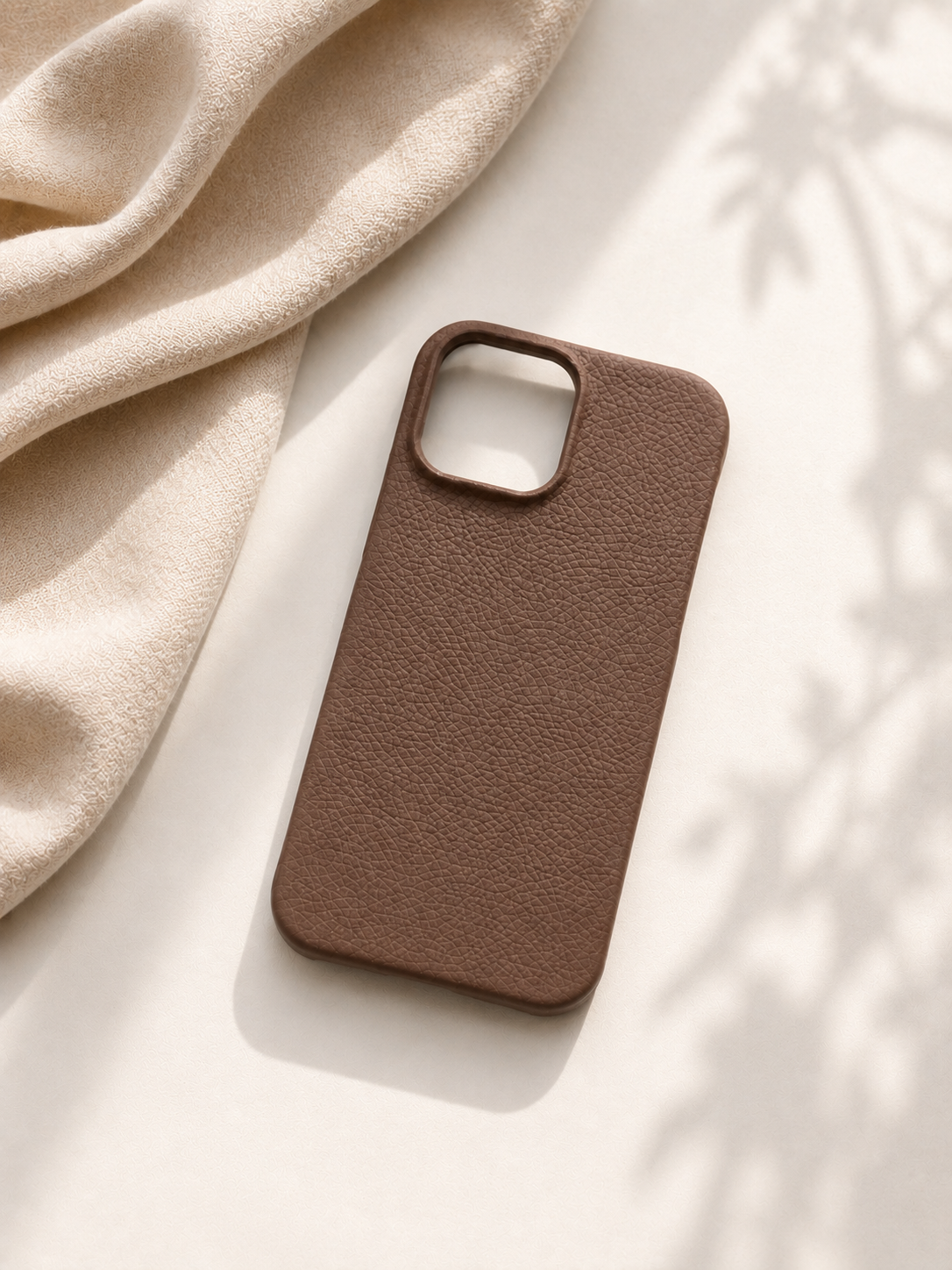 Elegant Pebble Grain Faux Leather Case - Brown