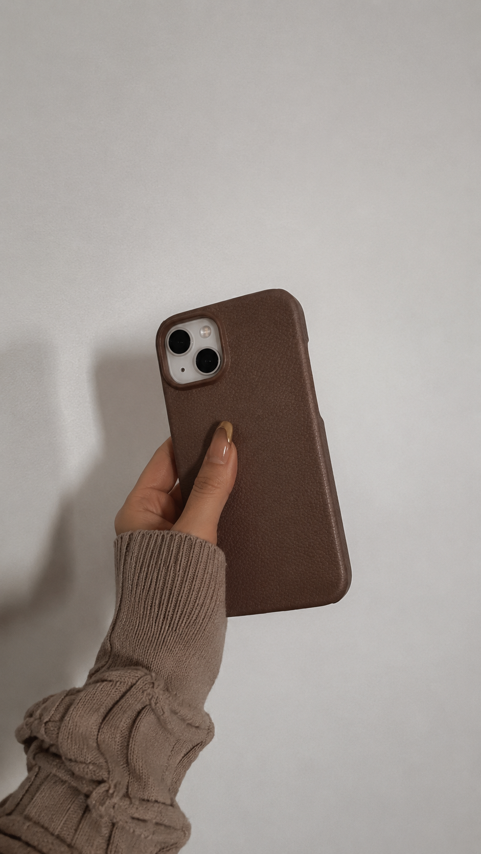 Elegant Pebble Grain Faux Leather Case - Brown