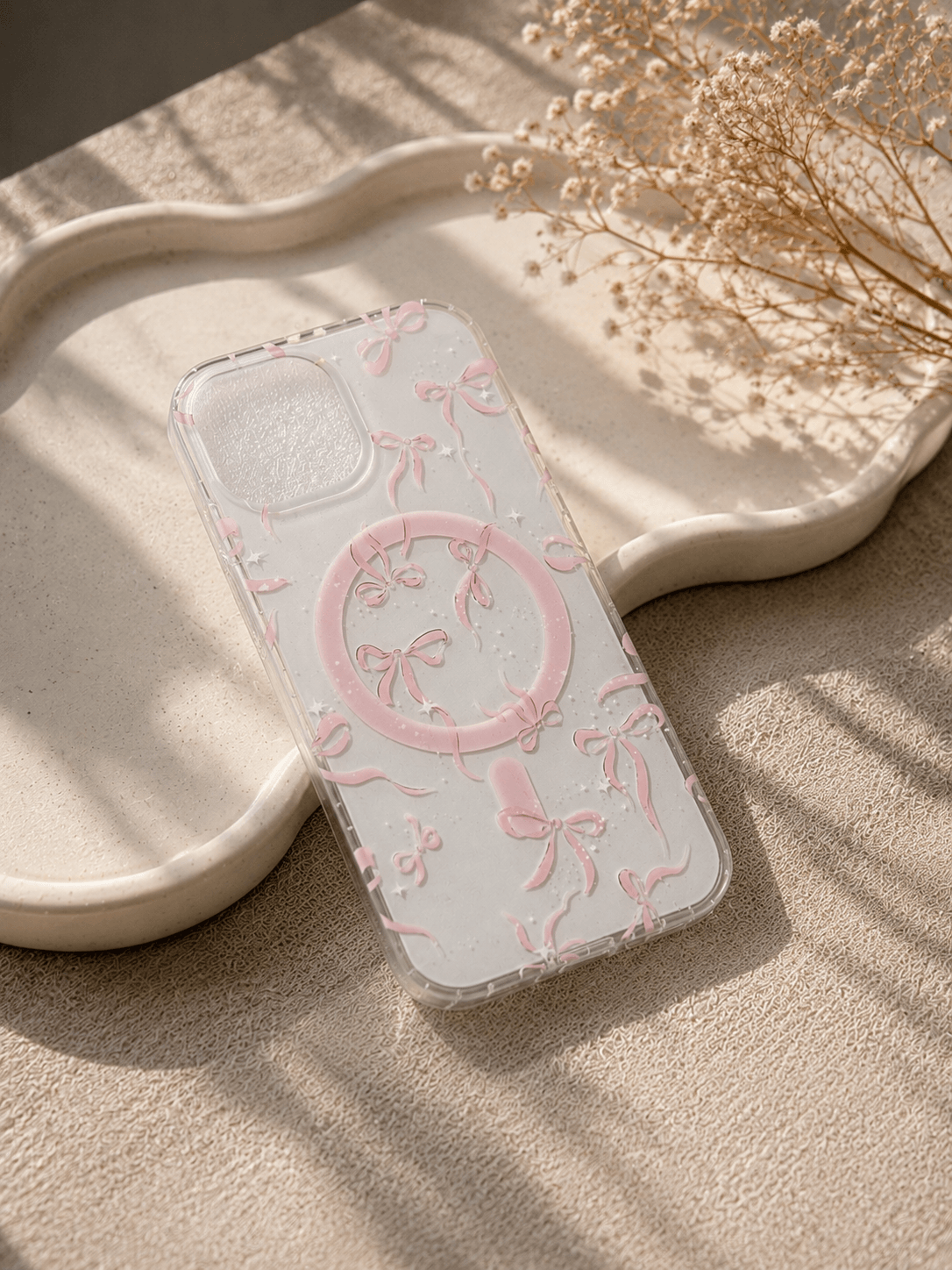 Pretty Pink Ribbon Case with Grip