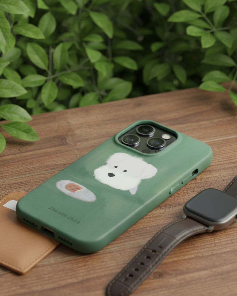 Matte Green Puppy Dog Design Case