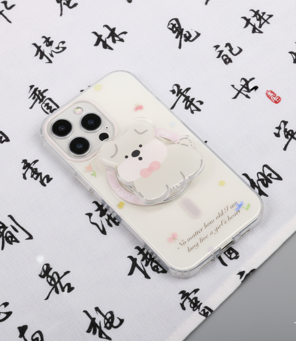 Cute Clear Bear PopGrip Case