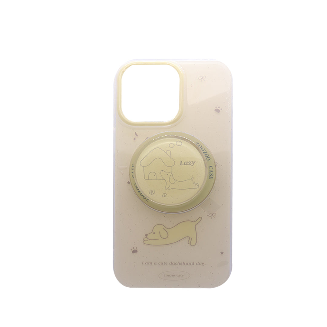 Charming Lazy Dachshund Phone Case with PopGrip