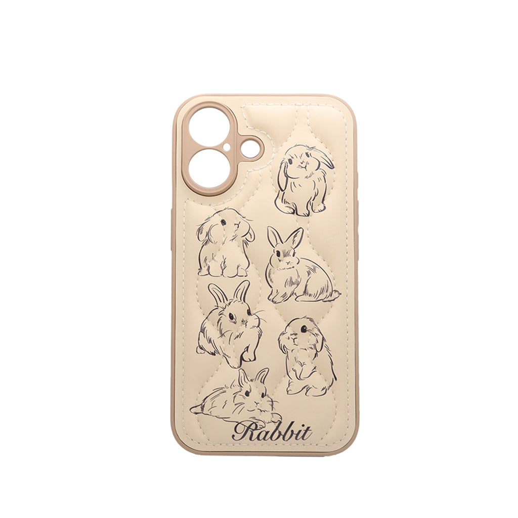 Chic Quilted Bunny Sketch Case - Beige