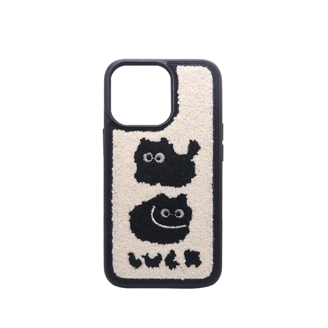 Cozy Black & White Cat Sherpa Case