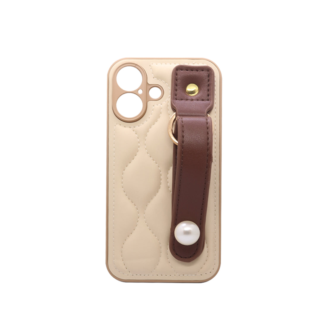 Chic Quilted Case with Pearl Strap