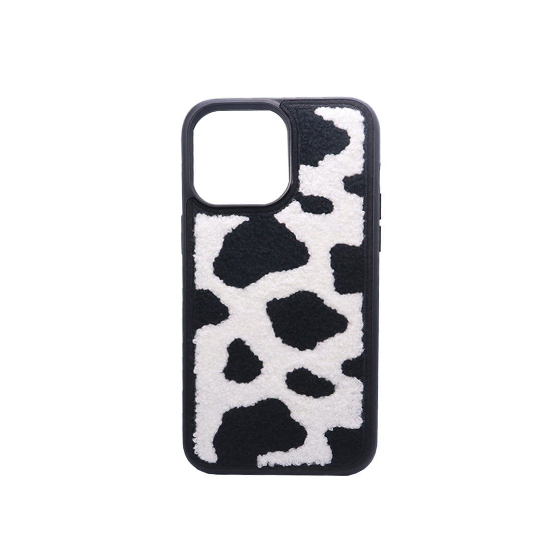 Fluffy Cow Print Sherpa Phone Case