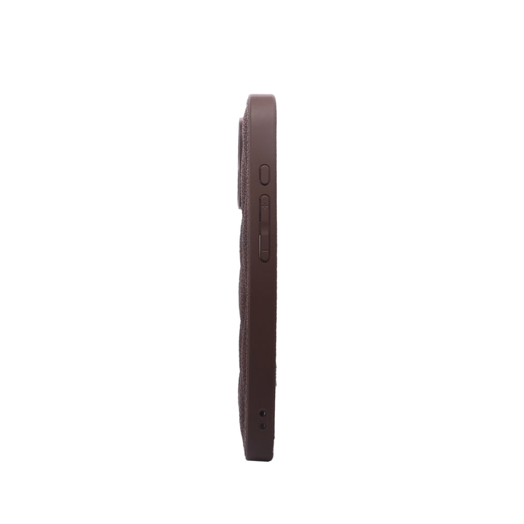 Luxury Quilted Faux Leather Case - Dark Brown