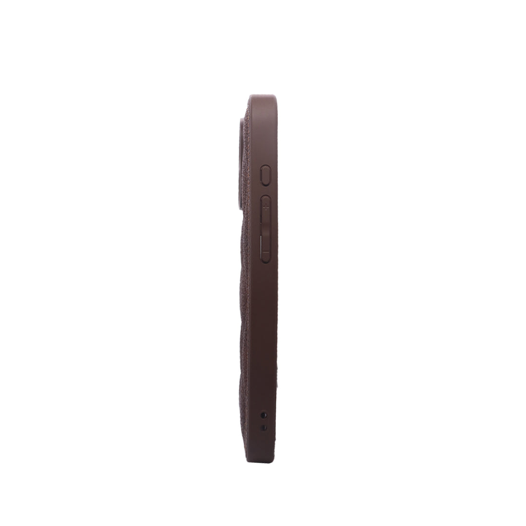 Luxury Quilted Faux Leather Case - Dark Brown